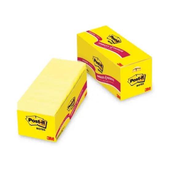 Post-it Notes Original Pads in Canary Yellow, Cabinet Pack, 3" x 3", 90 Sheets/Pad, 18 Pads/Pack image {7}