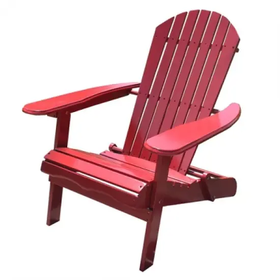 Northbeam Outdoor Portable Foldable Wooden Adirondack Deck Lounge Chair image {6}