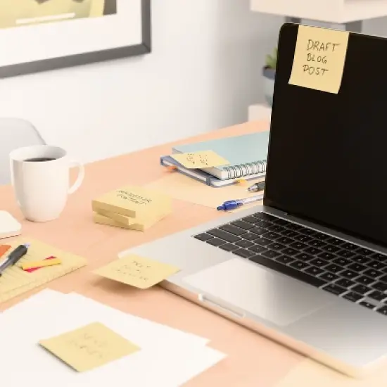 Staples Stickies Recycled Notes Blank 3" x 3" Yellow 18 Pads/PK (S-33YR18) 860852 image {4}