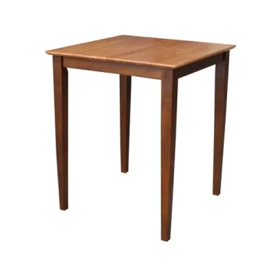 Solid Wood Top Table with Shaker Legs Cinnamon/Brown - International Concepts image {2}
