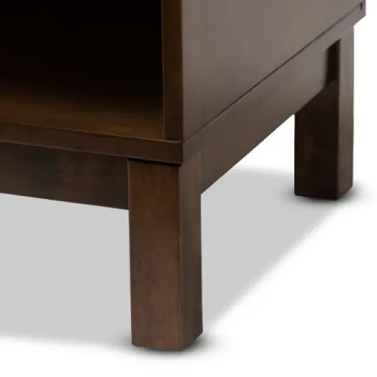 Deirdre Modern and Contemporary Wood 1 Drawer Nightstand - Baxton Studio image {7}