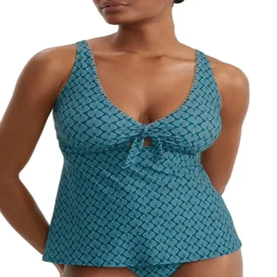 Birdsong Women's Nautilus Tie Front Underwire Tankini Top - S10177-NAUTL image {2}