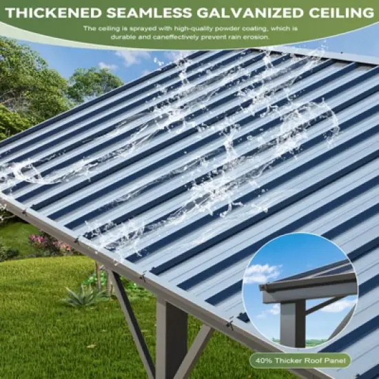 EROMMY Canopy, Garage with Galvanized Steel Roof image {5}