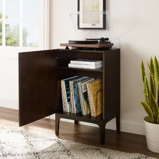 Asher Record Storage Stand Dark Brown - Crosley image {3}