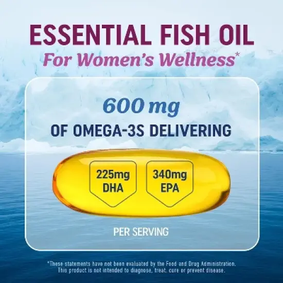 Omega 3 with Evening Primrose Oil Softgel for Women, Hormone Balance, Skin & Overall Wellness Support, Lemon Flavor, MAV Nutrition, 120ct image {4}