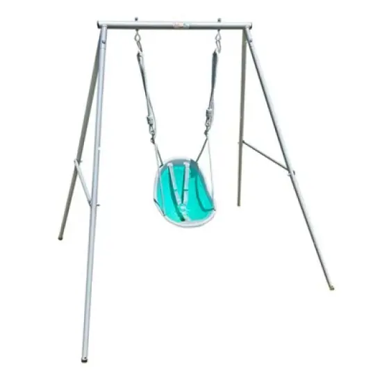 XDP Recreation Sweeng Child Swing with Frame and Harness Straps, Portable Play Set Design for Indoor and Outdoor Backyard Use, Aqua image {6}