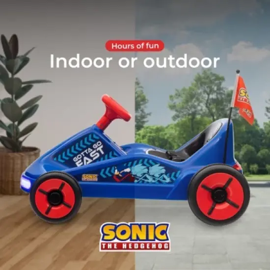 Sonic the Hedgehog 12V Electric Go Kart for Kids with Lights, Remote Control, Seat Belt, Rechargeable Battery, Fun Ride-On for Ages 3-6 image {2}