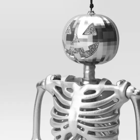 24" Poseable Skeleton with Disco Jack Halloween Decorative Prop Silver - Hyde and EEK! Boutique&trade; image {2}