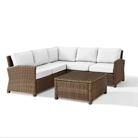 Crosley 4pc Bradenton Steel Outdoor Patio Sectional Sofa Furniture Set image {22}