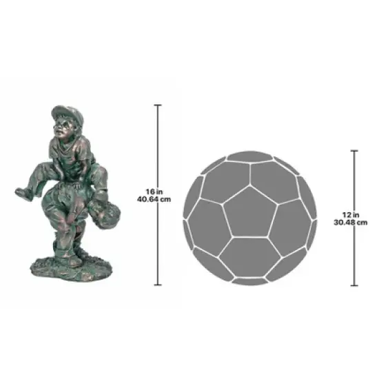 Design Toscano Leap Froggin Playing Boys Garden Statue image {7}