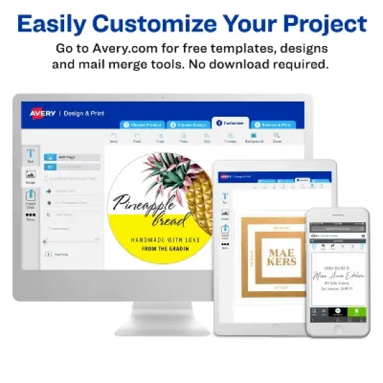 Avery Printable Blank Scallop Round Gift Tags with Sure Feed, 2.5" Diameter, Textured White, 90 Customizable Tags (80511) image {7}