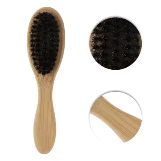 Unique Bargains Men's Durable Beard Brush Wood Color 1 Pc image {2}