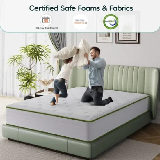 Swedrea Hybrid Mattress Medium Anti Static Cooling Gel Memory Foam Antisensitivity in White image {6}