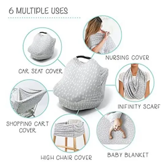 The Peanutshell Baby Nursing Cover, Car Seat Canopy, 6 in 1 Multiuse image {2}