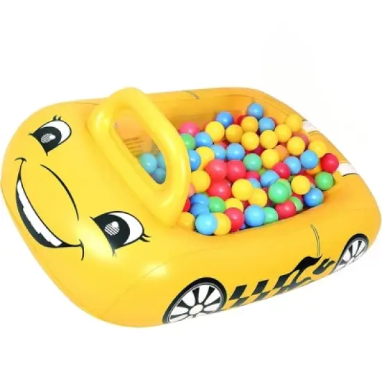 Pool Central Inflatable Kiddie Car Ball Pit Pool Float - 46" - Yellow image {6}