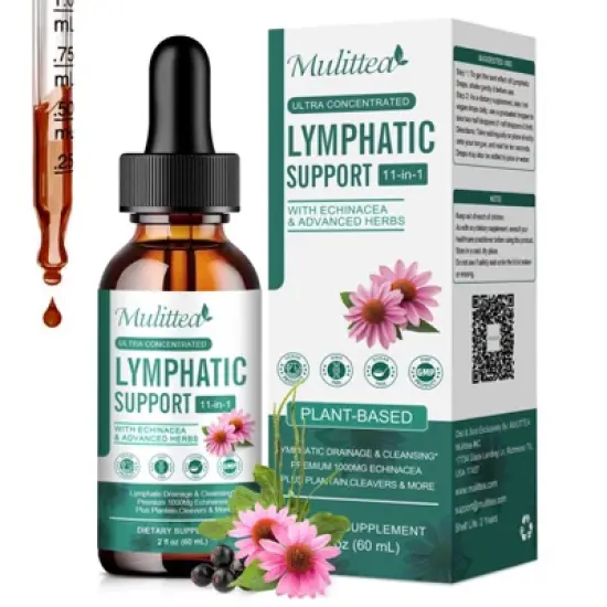 Mulittea Lymphatic Drainage Drops &ndash; Vegan 11-in-1 Herbal Blend for Lymph System Support & Detox &ndash; 2 Fl.oz image {7}
