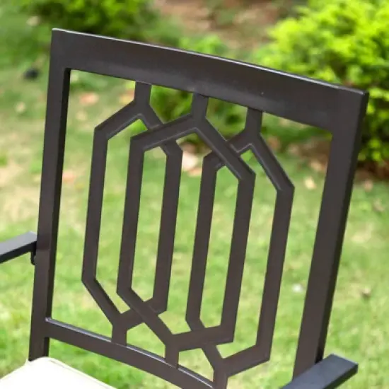 3pc All-Weather Metal/Steel Set with 2 Chairs & Round Table - Captiva Designs image {6}