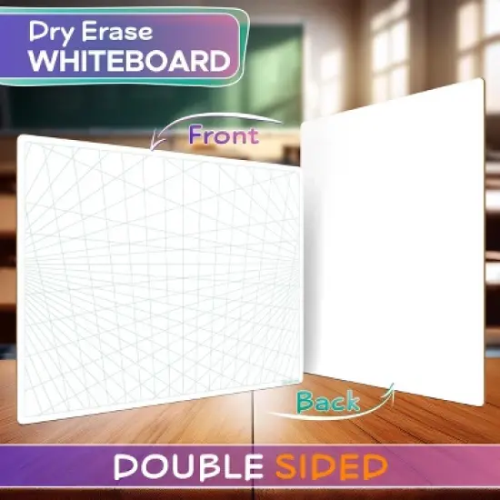 SCRIBBLEDO 3 Point Perspective Grid 11&rdquo;x14&rdquo; Dry Erase Board image {1}