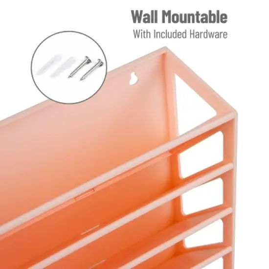 Mind Reader 5-Tier Vertical File Storage Plastic Pink image {3}