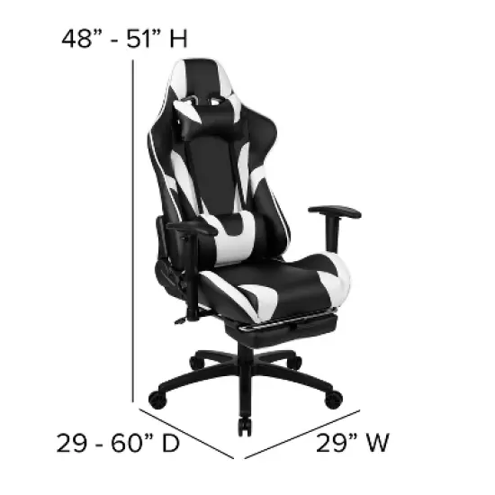 Flash Furniture Gaming Desk and Footrest Reclining Gaming Chair Set - Cup Holder/Headphone Hook/Removable Mouse Pad Top/Wire Management image {7}