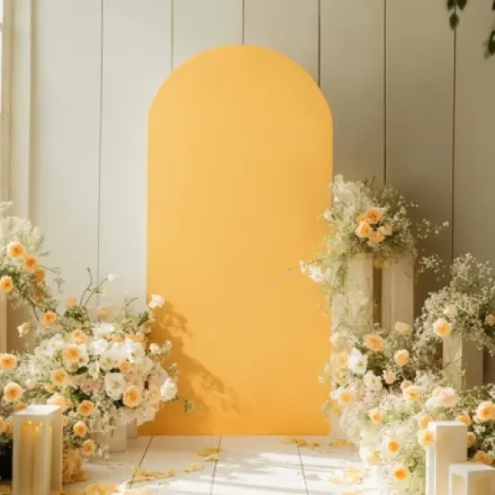 Wedding Arch Cover, Set of 3 6 + 6.6 + 7.2 ft Doublesid Spandex Wedding Arch Fabric Set with Zip image {1}