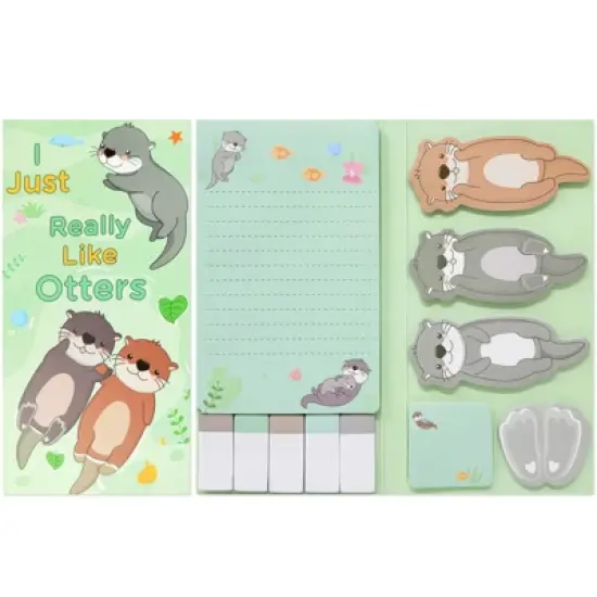 Wrapables Sticky Notes Set, Memo Notepads, Book Tabs, Page Markers, Sticky Notes, Home and Office Supplies (440 Sheets Total), Otters image {5}