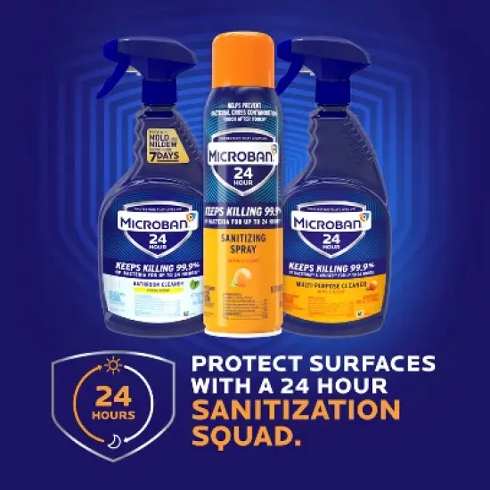 Microban Citrus Scent 24 Hour Disinfectant Sanitizing Spray - 30oz/2ct image {4}