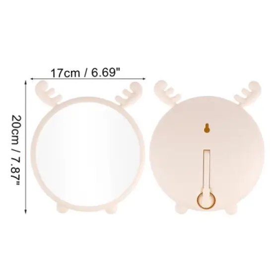 Unique Bargains Durable Cartoon Deer Desktop Cosmetic Mirror 1 Pc image {1}