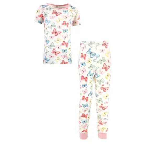 Touched by Nature Baby Girl Organic Cotton Tight-Fit Pajama Set, Butterflies image {3}