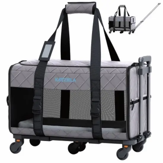 Airline Compliant Quilited Pet Carrier With Wheels image {11}