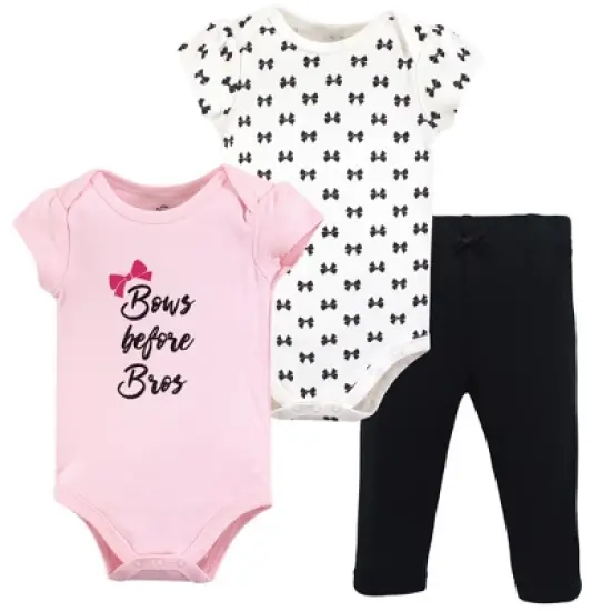 Little Treasure Baby Girl Cotton Bodysuit and Pant Set, Bows image {2}