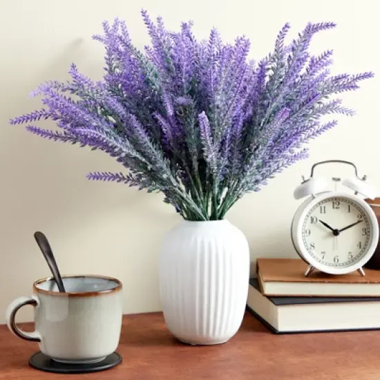 Juvale 12 Bundles Artificial Lavender Flowers for Bouquets, Fake Wild Stems for Wedding, Faux Table Centerpieces (14x2x3 in) image {3}