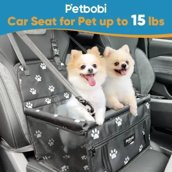Petbobi Dog Car Booster Seat for Cat Holiday Gift Pet Bag Portable and Breathable with Seat Belt with Clip on Leash and Storage Pocket, Pink image {1}