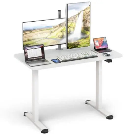 Tangkula Electric Standing Desk Adjustable Stand up Computer Desk Anti-collision image {8}