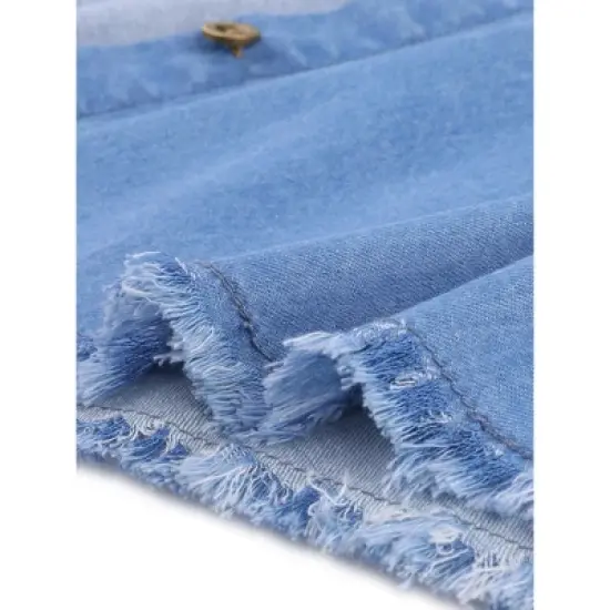 Agnes Orinda Women's Plus Size Lightweight Button Down Denim Long Sleeve Shirt Jacket image {5}