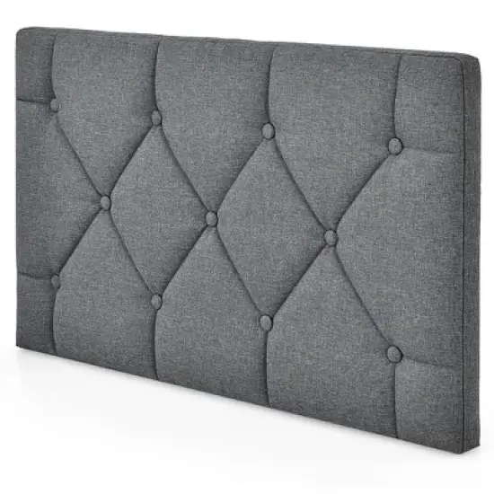 Costway Twin Wall-mounted Headboard Linen Fabric Upholstered Padded Easy Assembly image {11}