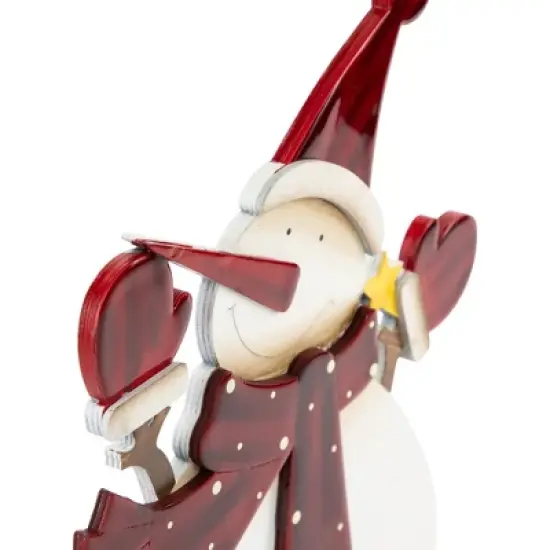 Northlight Glossy Snowman in Red Scarf and Mittens Christmas Decoration - 12" image {3}