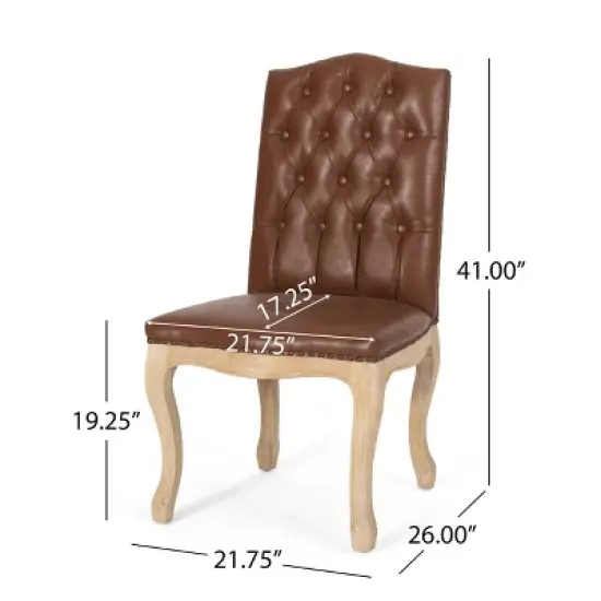 2pk Shylo Contemporary Faux Leather Dining Chairs - Christopher Knight Home image {9}