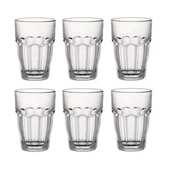 Bormioli Rocco 16.25 oz. Rock Bar Cooler Stackable Drink Glass, 6-Piece, Clear image {8}