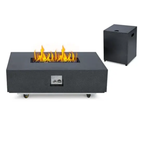 COZONY 36/48/56" Propane Fire Pit Table, 50,000 BTU Dual-Use Outdoor Heater with Wind Guard & Cover image {1}