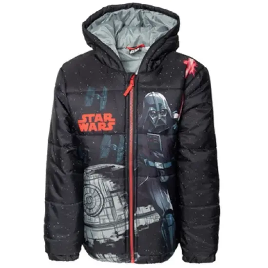 Star Wars TIE Fighter Darth Vader Zip Up Puffer Jacket Little Kid to Big Kid image {10}