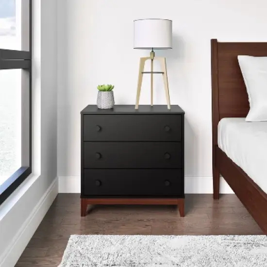 Prepac Nordik 3 Drawer Bedside Nightstand image {1}