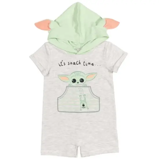 Star Wars The Mandalorian Baby Yoda Costume Short Sleeve Romper Oatmeal  image {12}