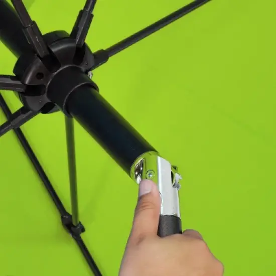 9' x 9' Aluminum Market Patio Umbrella with Crank Lift and Push Button Tilt Lime Green - Astella image {5}