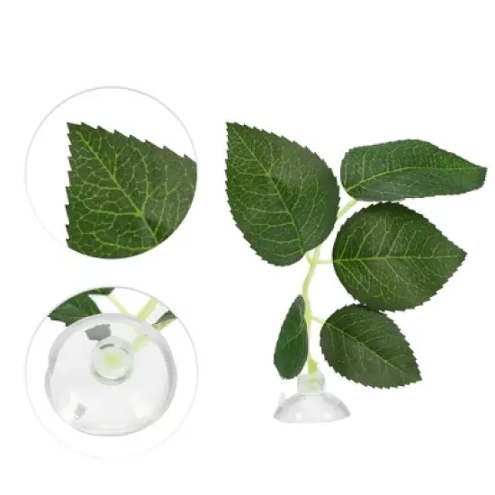 Unique Bargains Betta Fish Leaf Pad Hammock Plants Green 3.15"x1.93" image {2}