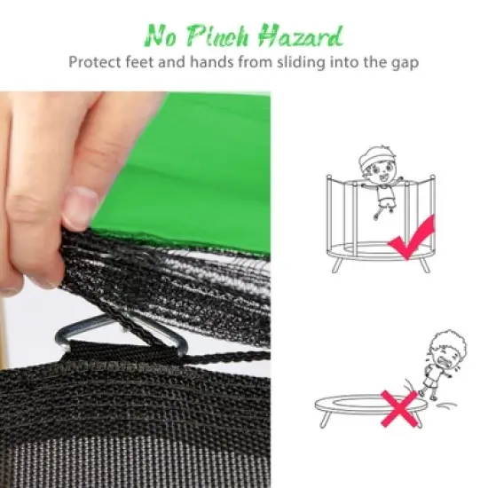 5.5FT Trampoline for Kids - 65" Outdoor & Indoor Mini Toddler Trampoline with Enclosure, Basketball Hoop and Ball Included-ModernLuxe image {4}