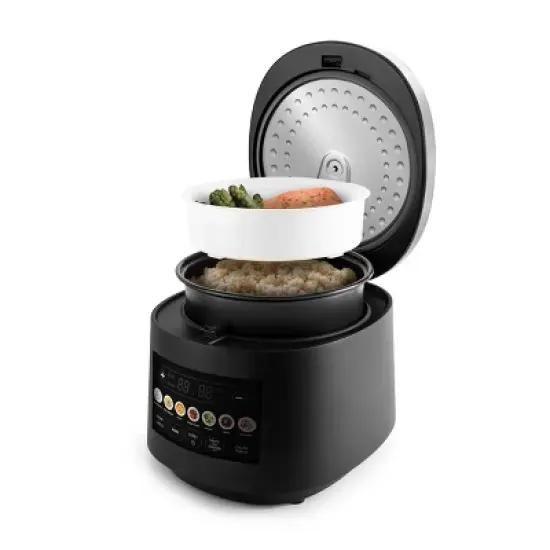 Aroma 20 Cup Digital Rice Cooker Black: Stainless Steel, Small Tray, Steamer for Food, Rice Maker, Removable Lid image {3}