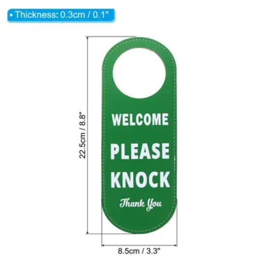 Unique Bargains PU Leather Waterproof Double-Side Office Meeting Privacy Door Hanger Sign image {1}