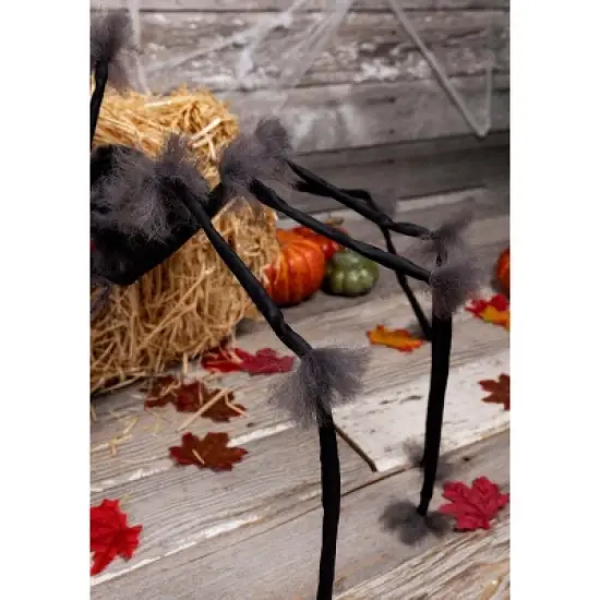HalloweenCostumes.com One Size Fits Most Halloween Hairy Grey Spider Outdoor & Indoor Decoration | Posable Fury Spider Toy Display,  Black/Gray image {3}