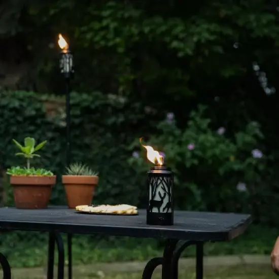 Tiki Hunter Metal Stepnstall Outdoor Torch Brown image {2}